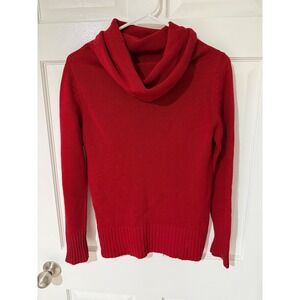 Country Shop Red Silk Cashmere Cowl Neck Sweater Womens Small Luxury Knit